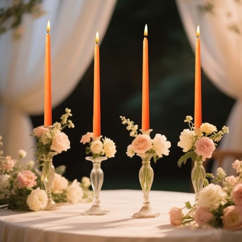 10 Inch Orange Taper Candles Set of 4