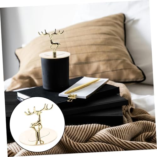 Cabilock Candle Dust Protectors with Flame Snuffer and Elegant Golden Elk Design