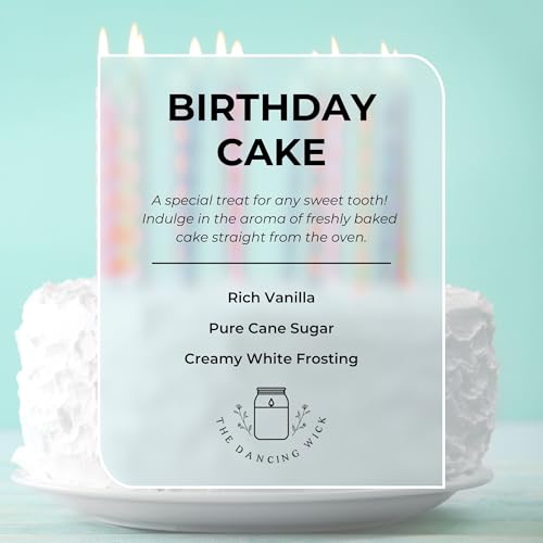 Happy Birthday Vanilla Cake Candle - 8oz Hand-Poured in USA