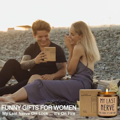 Homsolver Funny Birthday Gift for Women - My Last Nerve Lavender Candle