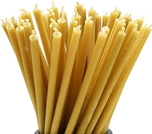 DEYBBY Beeswax Birthday Candles 50 Count Taper Candles