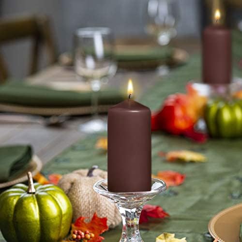 BOLSIUS 10 Unscented Maroon Pillar Candles - 33 Hours Burn Time