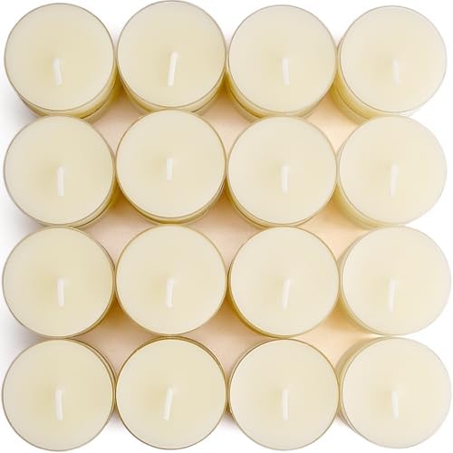 32 Count Pure Beeswax Tealight Candles - 4 Hour Smokeless Burn