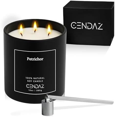 Cendaz Scented Candle with 3 Wicks and Free Snuffer
