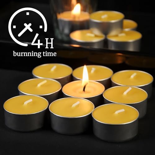 32 Pack Pure Beeswax Tealight Candles