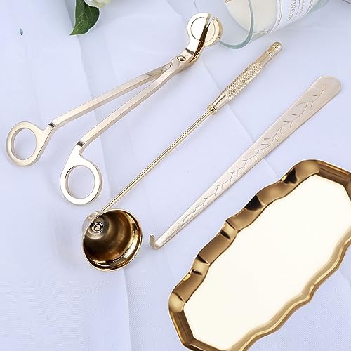 MUXSAM 4-in-1 Candle Care Tool Set with Gold Finish