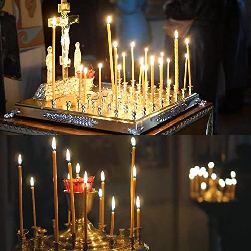 Pure Beeswax Taper Candles 63 30min Burn Time 100 pcs