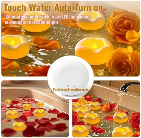 Eynshoo 12 Pack Floating Candles LED Tea Lights Waterproof