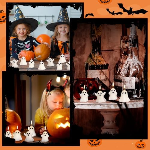 12 PCS Halloween Ghost Candles Spooky Decor