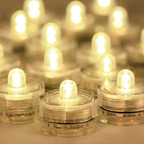Wellgium Submersible LED Tea Lights Set of 24 Warm White