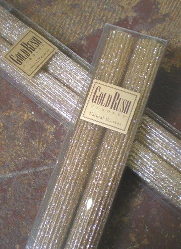 8 Inch Natural Beeswax Glitter Candles Set of 2