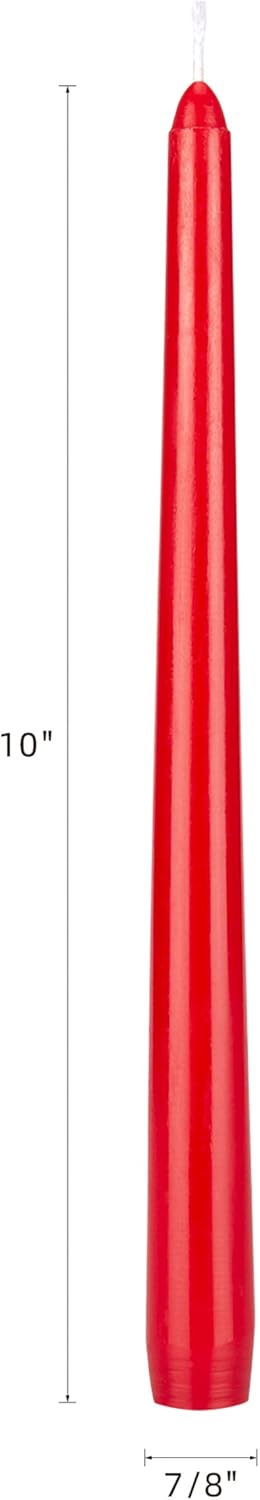 Mega Candles 12 Pack Unscented Red Taper Candles