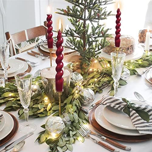 Gedengni 7 Inches Spiral Taper Candles Red Candlesticks for Holiday Wedding Party