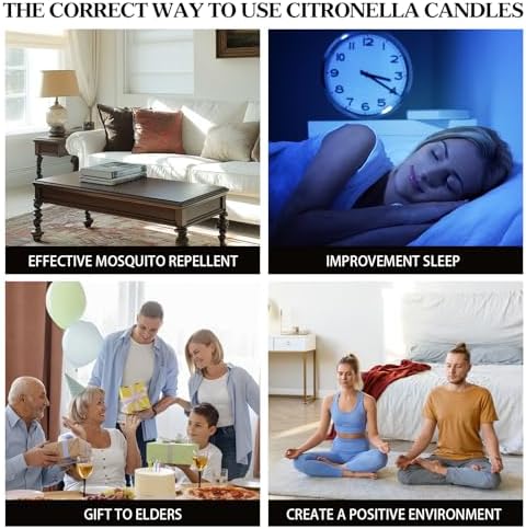 Citronella Candles 4 Pack Natural Soy Wax Outdoor Set