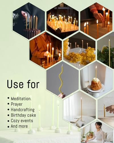 Viyffo 63 Inch Beeswax Taper Candles Set of 50
