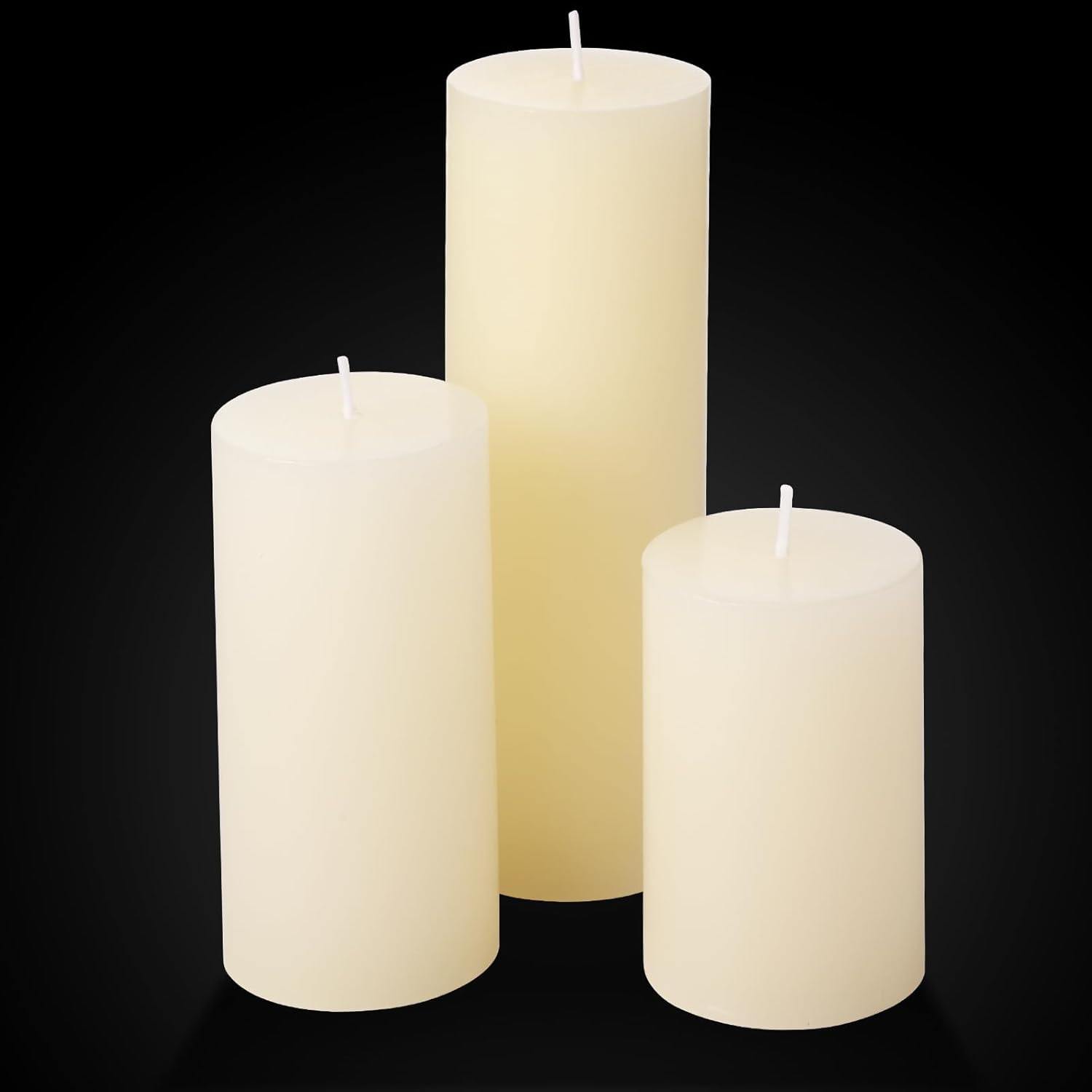 Shihanee 12 Piece Pillar Candle Set with Clear Glass Vases 1