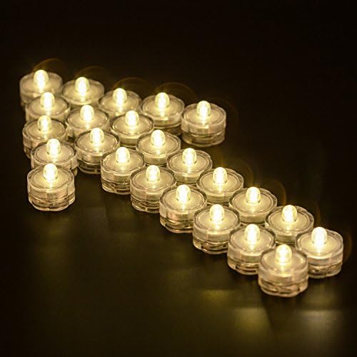 Wellgium Submersible LED Tea Lights Set of 24 Warm White