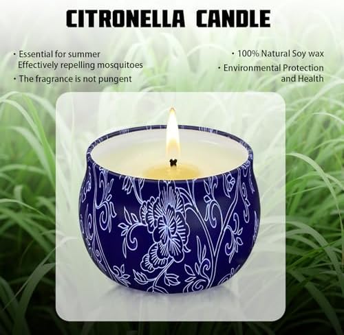 Citronella Candles 4 Pack Natural Soy Wax Outdoor Set