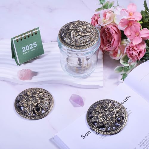 Globleland 3Pcs 3Inch Flower Candle Covers for Jar Candles