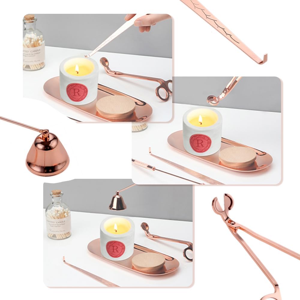 MUXSAM 4-in-1 Candle Care Tool Set with Gold Finish