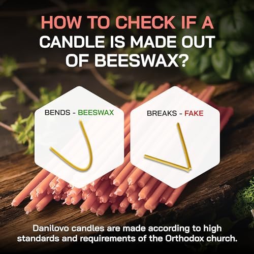 Danilovo Taper Beeswax Candles - Honey Scented Decorative Pack of 50
