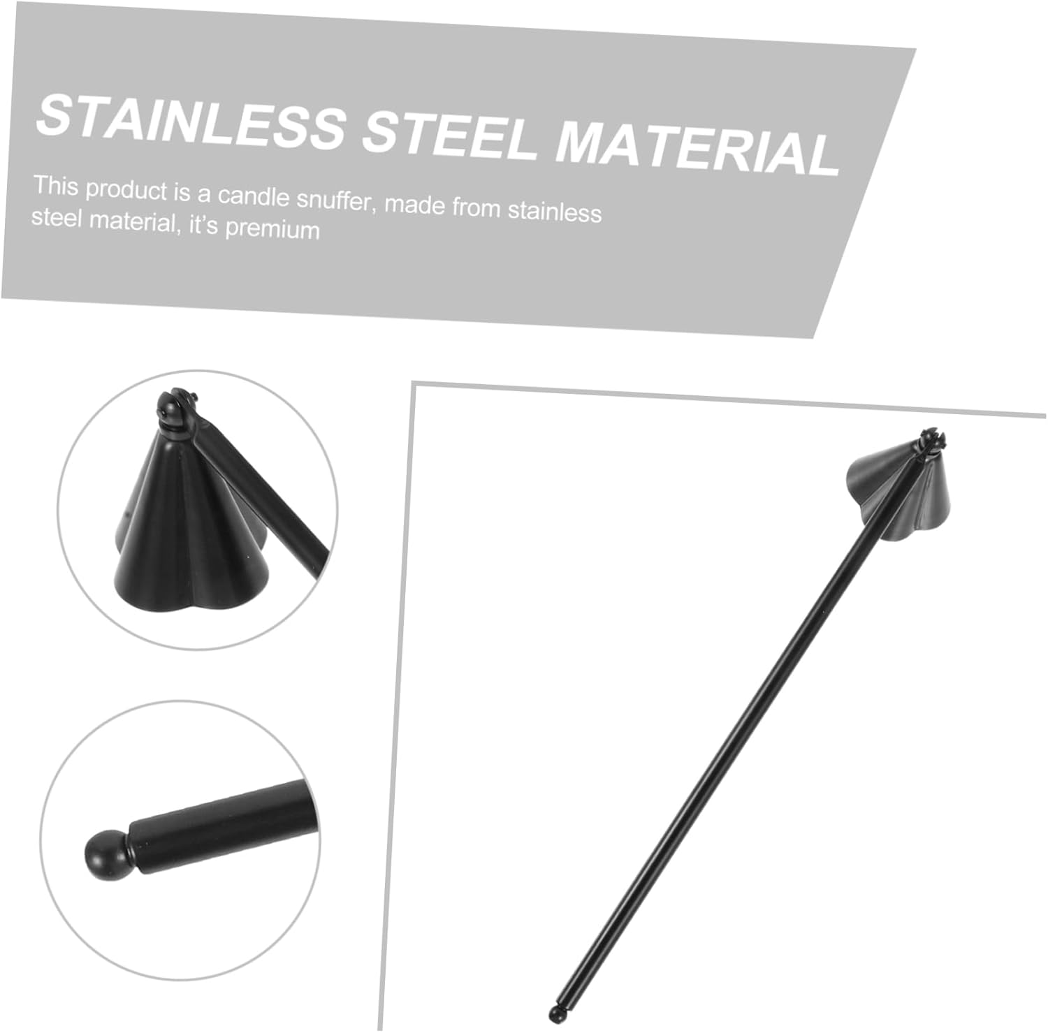 Stainless Steel Candle Snuffer with Long Handle for Safe Extinguishing