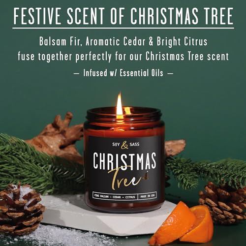 Christmas Tree Candles Scented Balsam Cedar Citrus