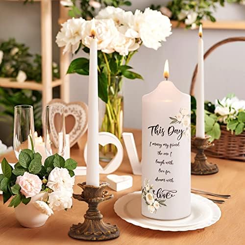 Frienda Unity Taper Candles Wedding Set With Eucalyptus Leaf