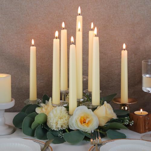 Natural Beeswax Taper Candles Pack of 4 8 Inch White 32 Hours Burn