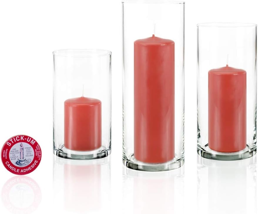 Yummi Set of 12 Slim Pillar and Cylinder Vases in Brick