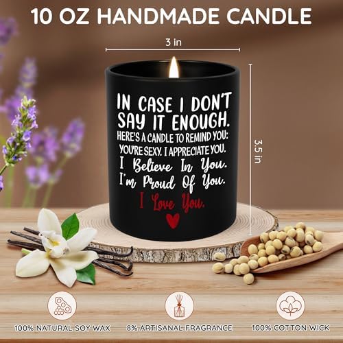 TEEZWONDER Vanilla Lavender Candle 10 Oz Jar - Romantic Anniversary Gift for Couples