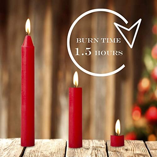 100 pcs Bulk Red Taper Candles for Christmas Decor