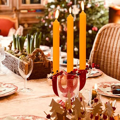 10 Inch Orange Taper Candles Set of 4