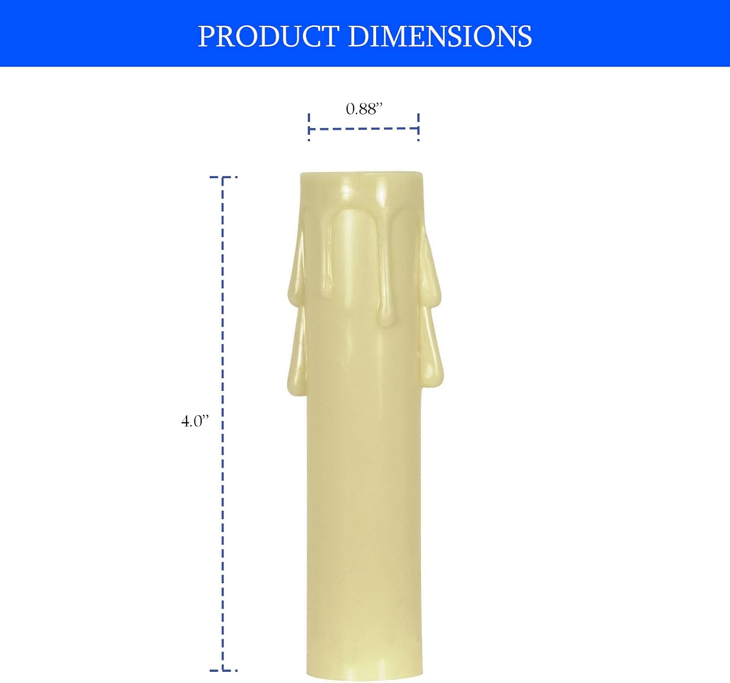 Ciata 12-Pack 4 Inch Ivory Plastic Drip Candle Covers