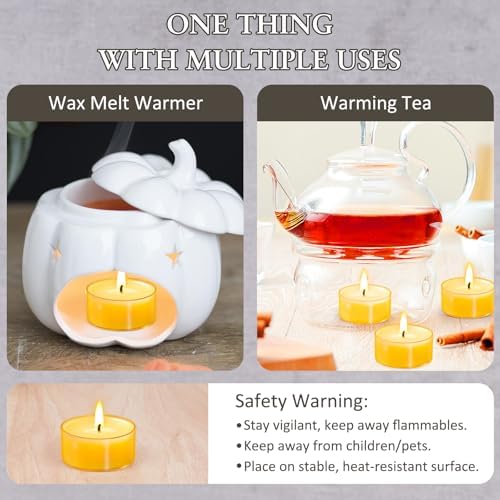 60 Pack Beeswax Tealight Candles 4-Hour Clean Burn Smokeless Eco-Friendly