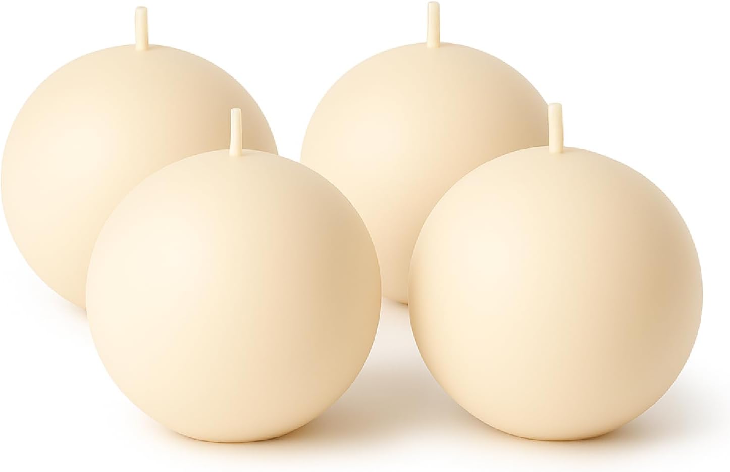 Biedermann Sons 8-Hour Long Burning Unscented Round Ball Candles Set of 4