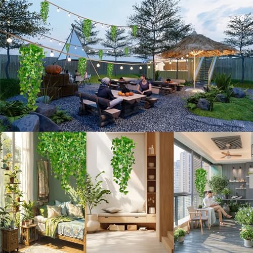 Freyalife Fake Hanging Plants Vines 2pcs for Home Decor