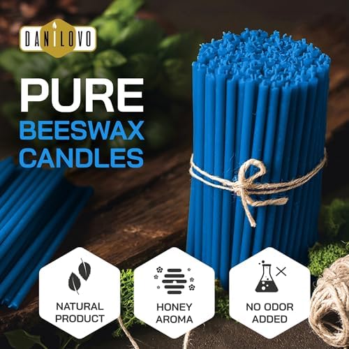 Danilovo Thin Taper Beeswax Candles - Honey Scented Pack of 50