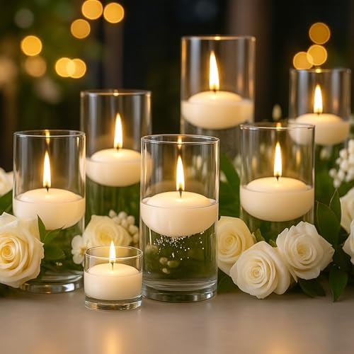 Biedermann Floating 225-Inch Dripless Candle 20 Count White