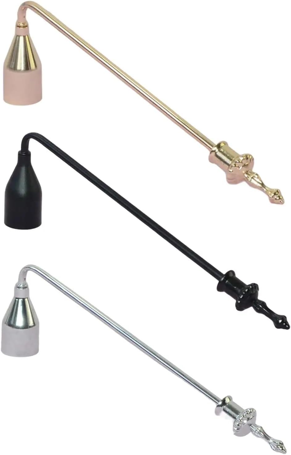 3Pcs Candle Snuffer Extinguisher with 9inch Design Black
