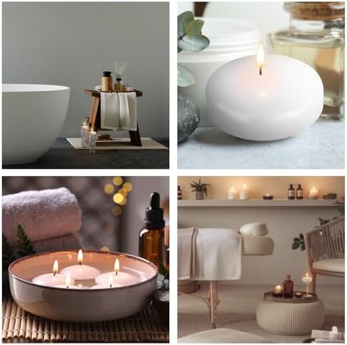 Halloween White Floating Candles 3 Inch 12 Pcs