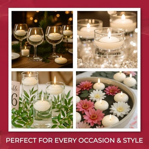 Biedermann Floating 225-Inch Dripless Candle 20 Count White