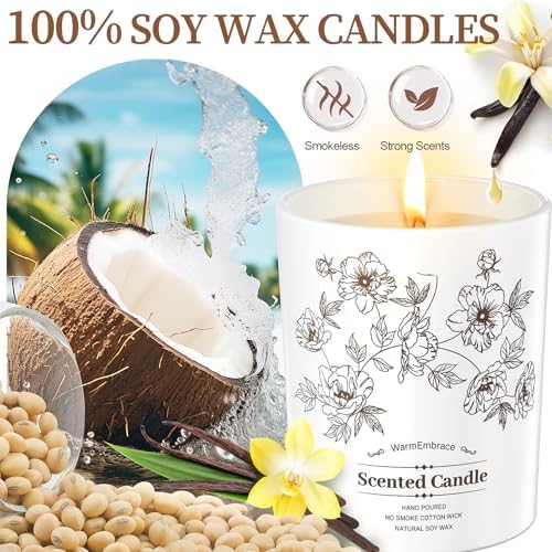 Vanilla Coconut Jar Candle 8 Oz Long Lasting 60 Hours