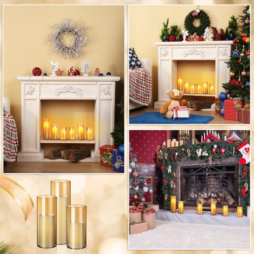 Shihanee 36 Pcs Pillar Candles and Glass Vases Set 1