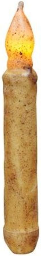 CWI Gifts 2-Piece LED Taper Candle Set 6-Inch Burnt Ivory