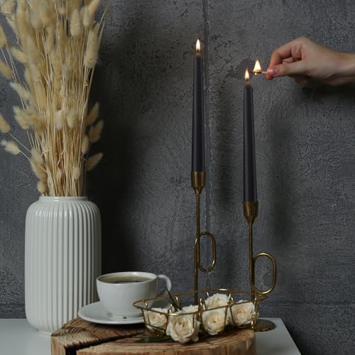 8-Pack 10 Inch Hand Cast Black Drip Free Candles