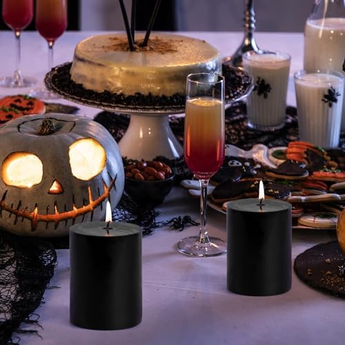 KONNI Unscented Pillar Candles Set of 3 3x4 Inches Smokeless Dripless