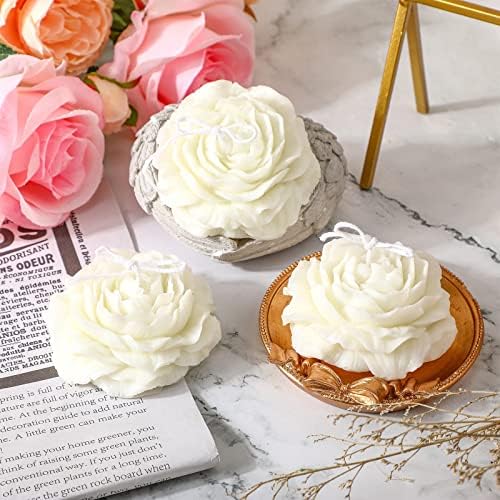 Roowest 3 Pcs Flower Shaped Soy Wax Candles