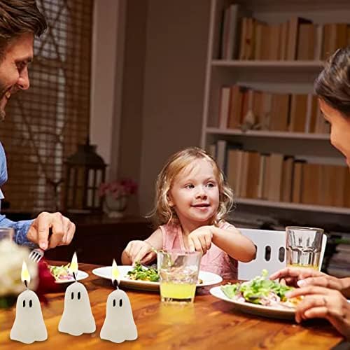 Itechpanda 4 Pack Halloween Ghost Candles
