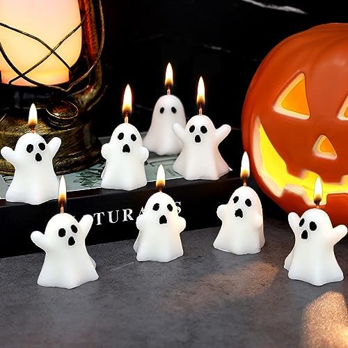 12 PCS Halloween Ghost Candles Spooky Decor